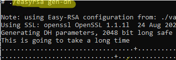 easyrsa gen-dh generate Diffie-Hellman keys 