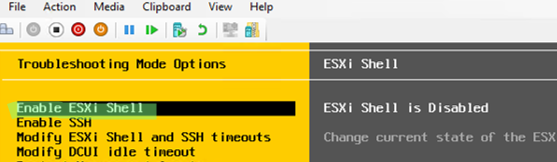 enable esxi shell