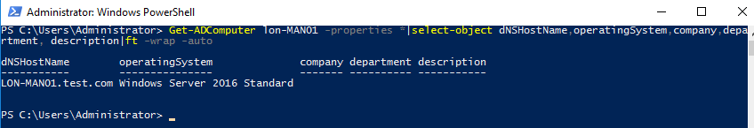 Get-ADComputer - get computer properties