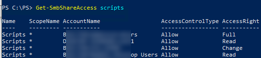 get-smbshareaccess permissions