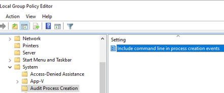 Include command line in process creation events 