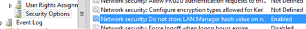 Network security: Do not store LAN Manager hash value on next password change