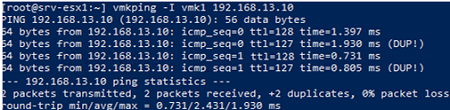 vmkping - check iscsi target