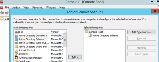 add Active Directory Schema 