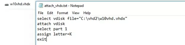 automount vhdx at startup using diskpart in Windows 10