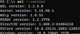 check wsl version