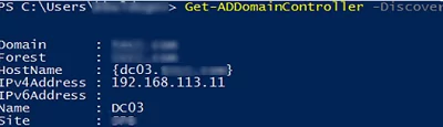 Get-ADDomainController - checking AD site