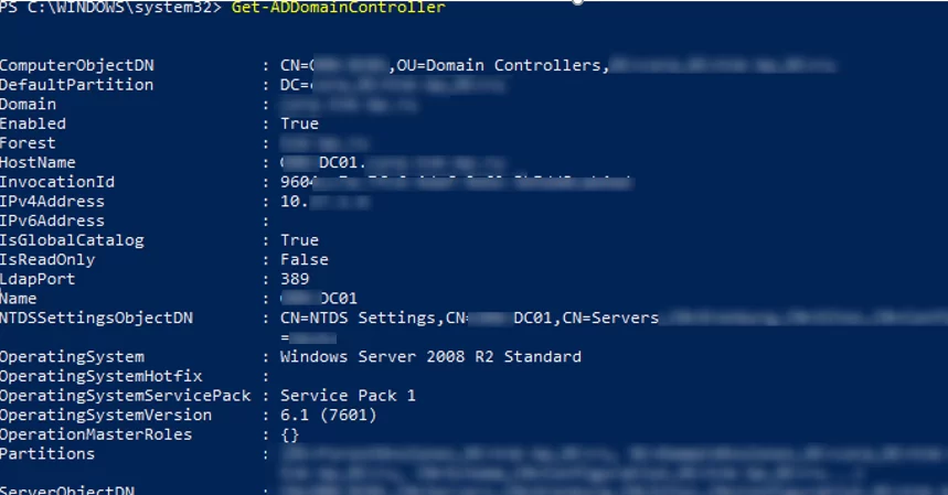 Get-ADDomainController - get full DC info via powershell