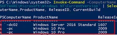 Get Windows version/build on remote computer with PowerShe