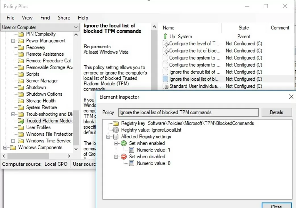 gpo and registry settings