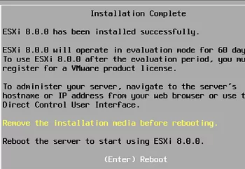 remove esxi installation media