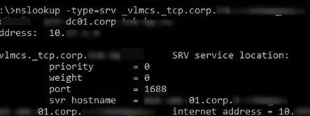 Discovering KMS host via DNS