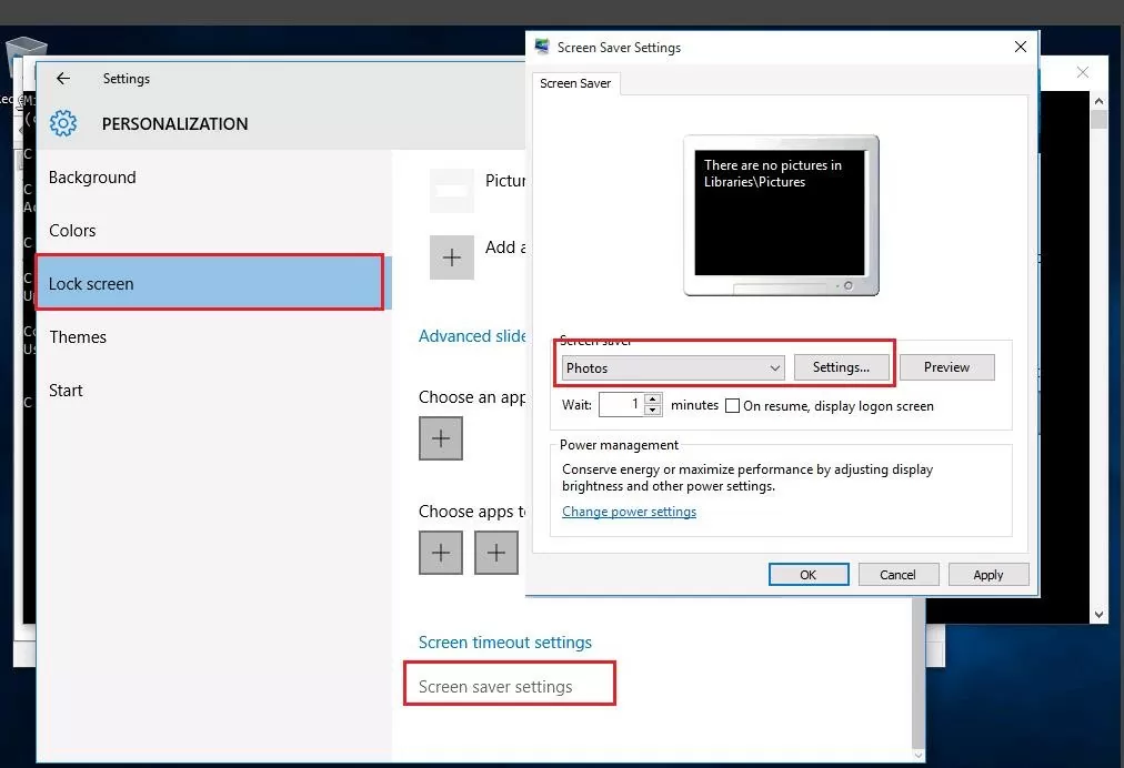 win10 configure Photos screensaver