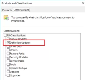 Windows Defender Definition Updates on wsus